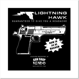 Lightning Hawk - wht Posters and Art